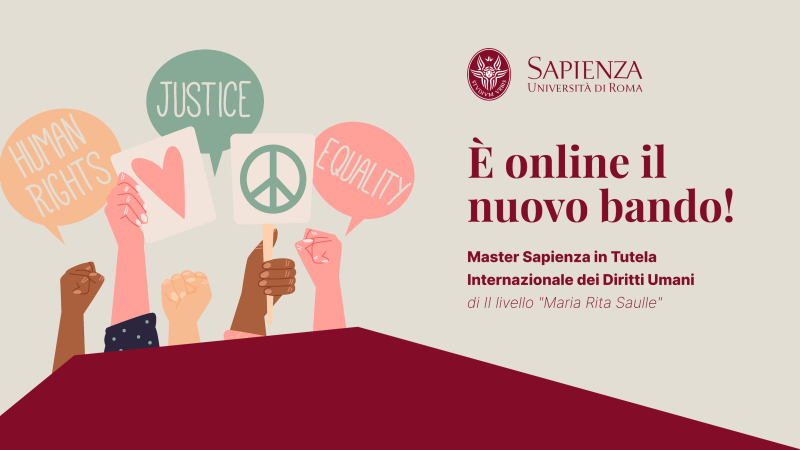 Aperte le iscrizioni alla XXV edizione del Master di II livello in Tutela internazionale dei diritti umani